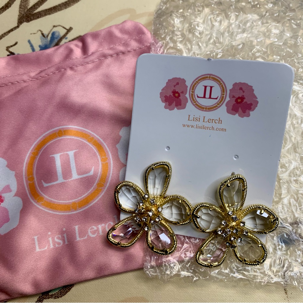 Lisi Lerch Gold Flower Earrings Nwt